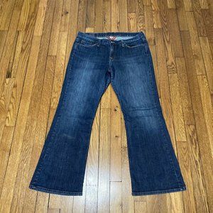 Lucky Brand Jeans Womens Size 14/32 Dark Wash Bootcut Blue Jeans Inseam 30"